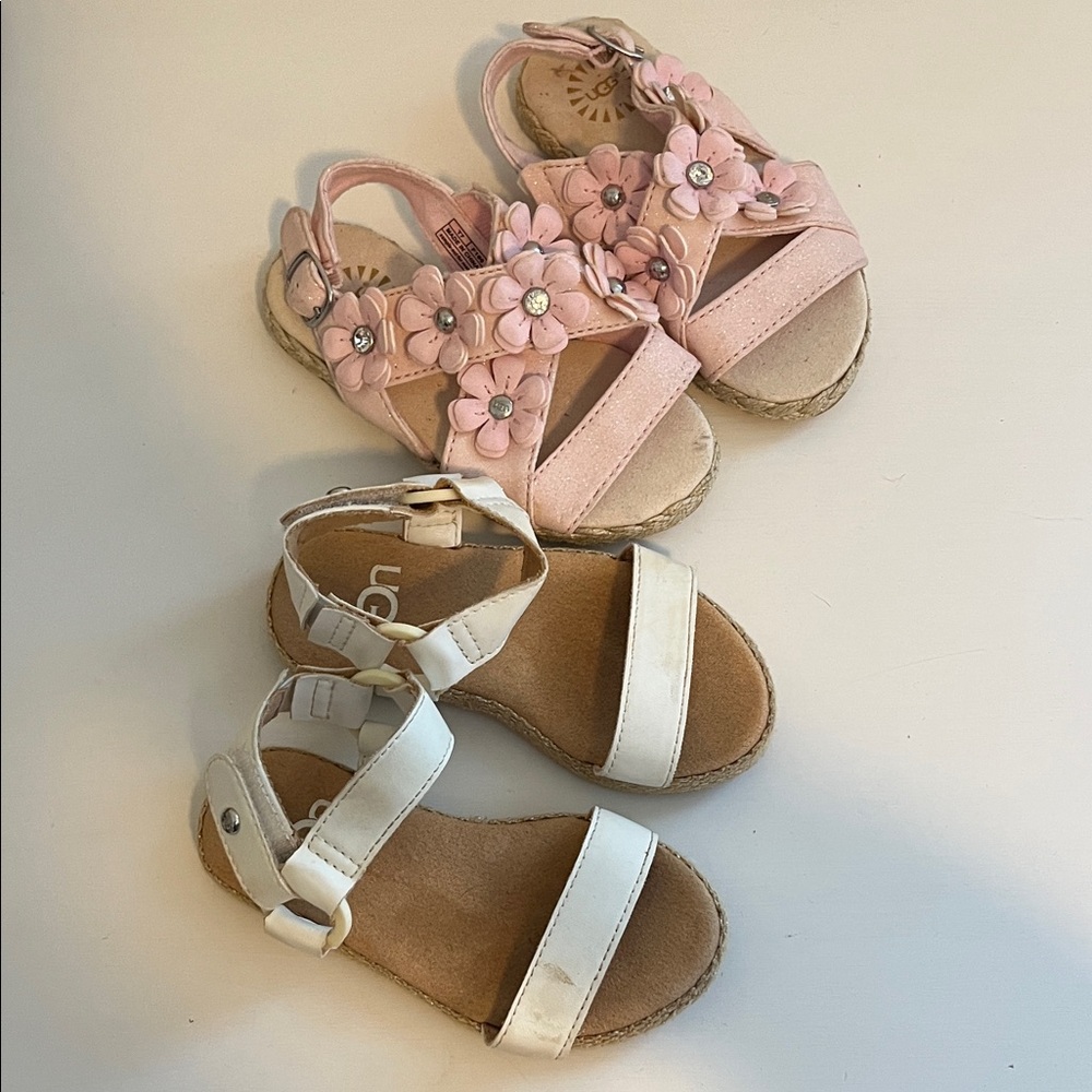 Girls' Pink and White Sandals